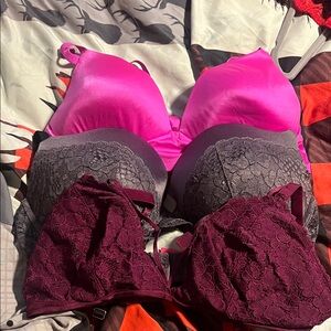 La senza Women’s Hot Pink Satin Bra - Sleeveless Push-Up Support